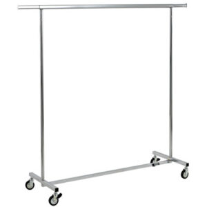ilver Metal Folding Garment Rack Show room Rental-furniture in Paris-France