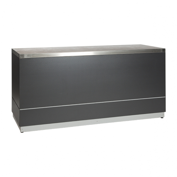 Bar anthracite with stainless steel tabletop