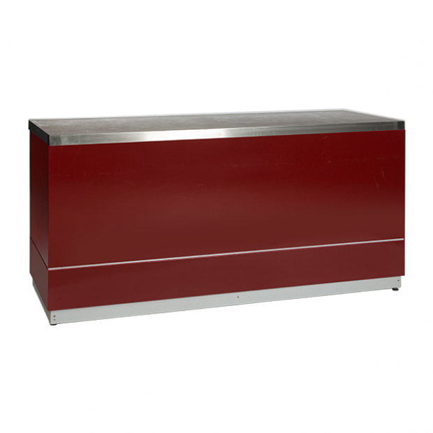 Bar red with stainless steel tabletop