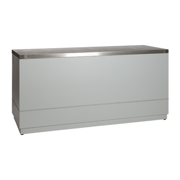 Bar silver grey with stainless steel tabletop
