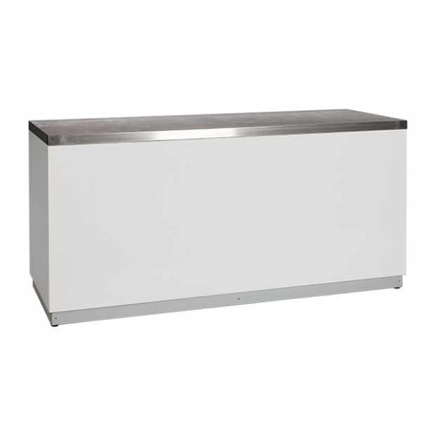 Bar white with stainless steel tabletop