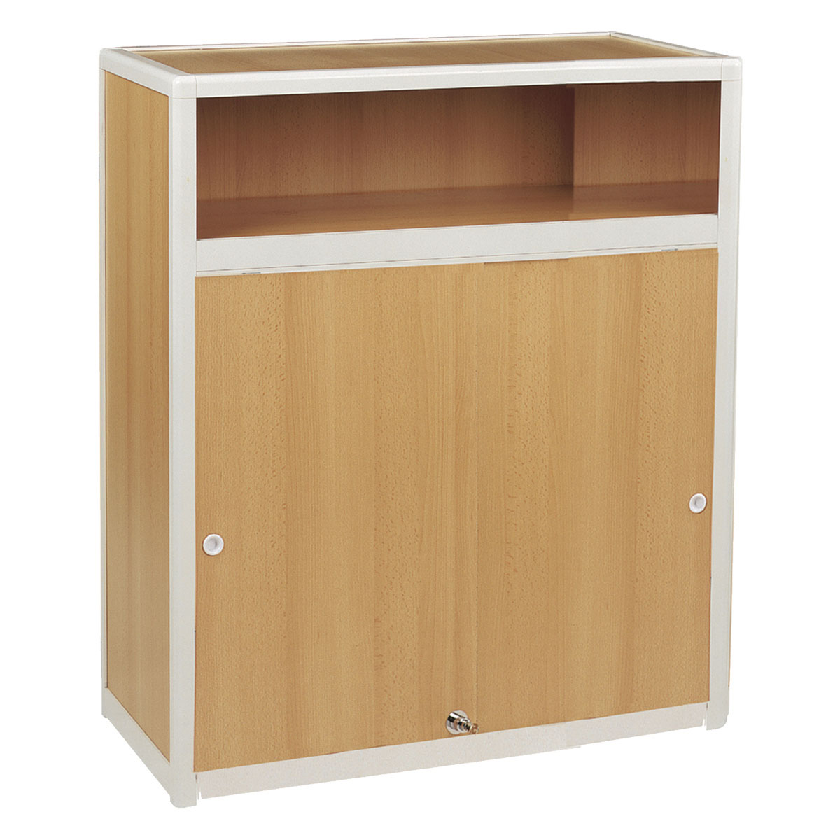 Counter with storage-oak